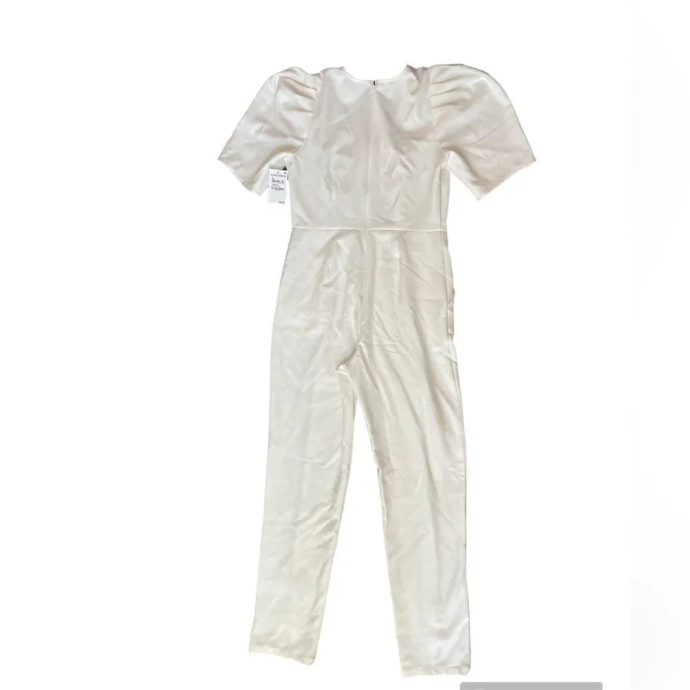 CHELSEA 28 Puff Sleeve Jumpsuit Size S in Ivory